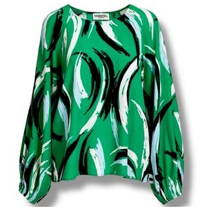 Essentiel Antwerp Abstract Print Long Sleeve Blouse US 2 EU 34